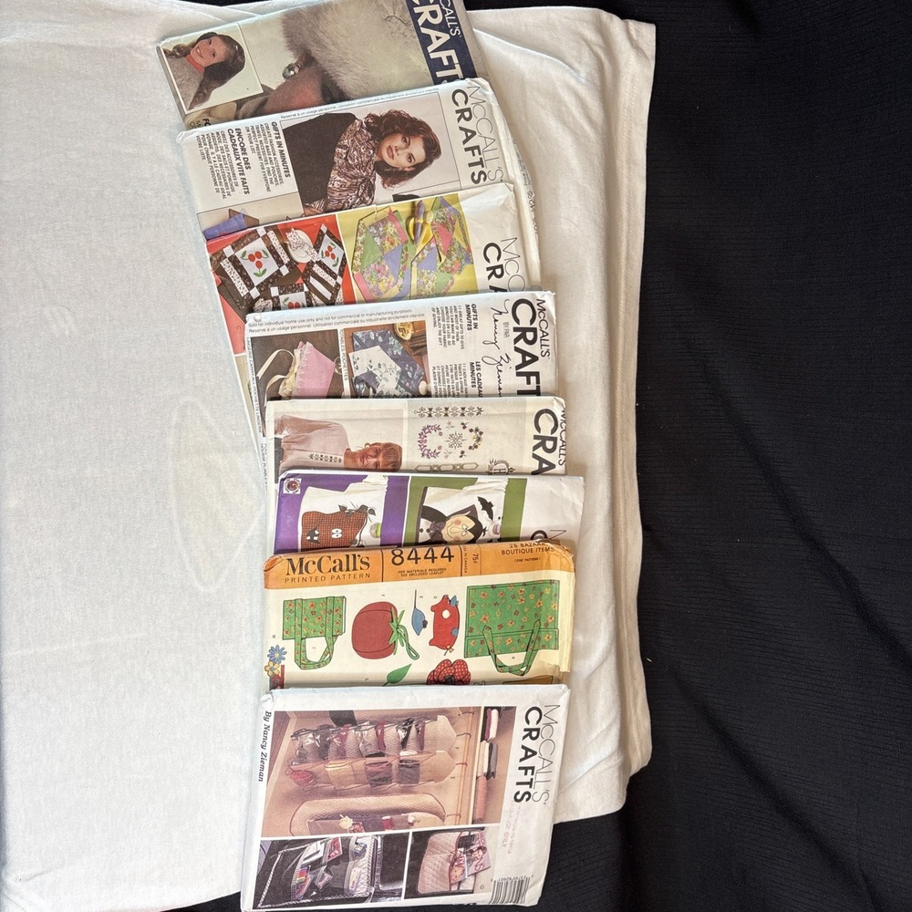 Vintage McCalls Crafts Sewing Patterns Lot of 8 9227 6838 P258 6278 8444 AS IS